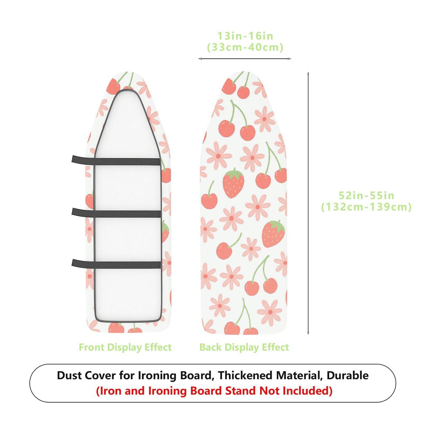 1-Piece Cherry Fruit Floral  Ironing Board Cover, Universal Size, Without Board