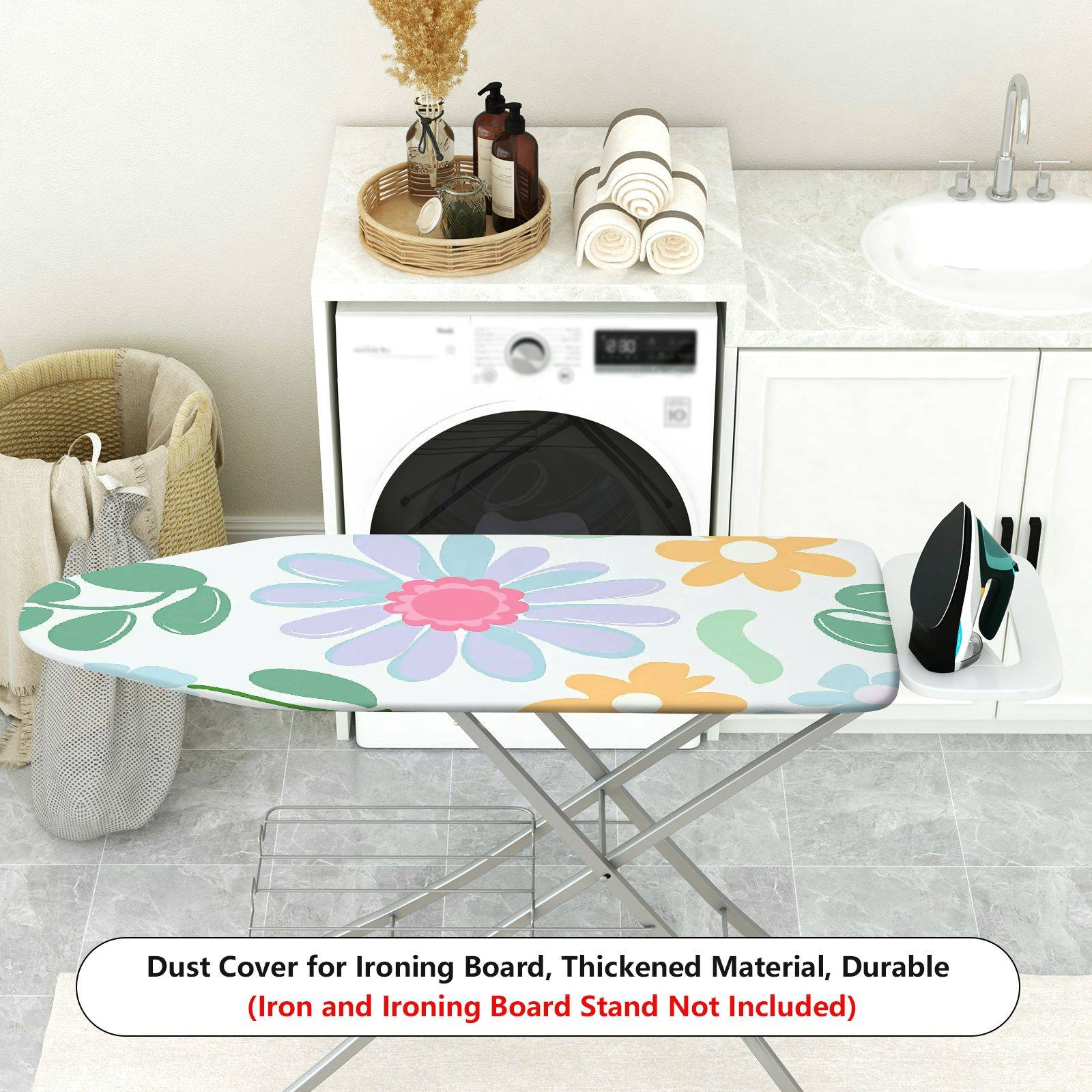 1-Piece Floral Colorful Leaf Cute  Ironing Board Cover, Universal Size, Without Board