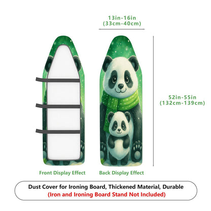 1-Piece Panda Green Cute  Ironing Board Cover, Universal Size, Without Board