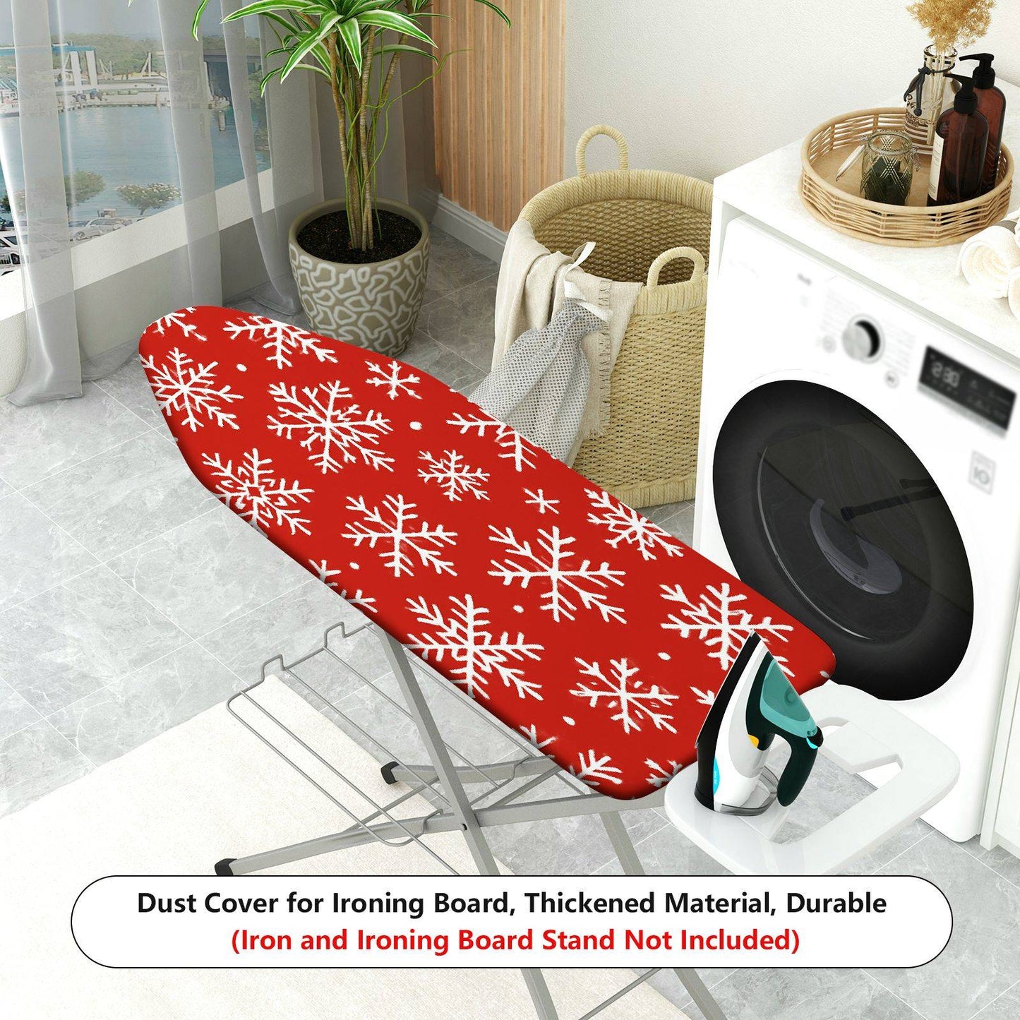 1-Piece Snowflake Christmas Red  Ironing Board Cover, Universal Size, Without Board