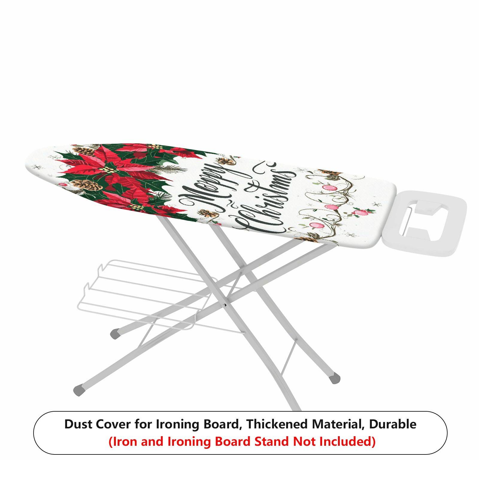 1-Piece Christmas Decoration Floral Happy Holidays  Ironing Board Cover, Universal Size, Without Board