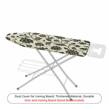 1-Piece Floral Pattern Black Beige  Ironing Board Cover, Universal Size, Without Board