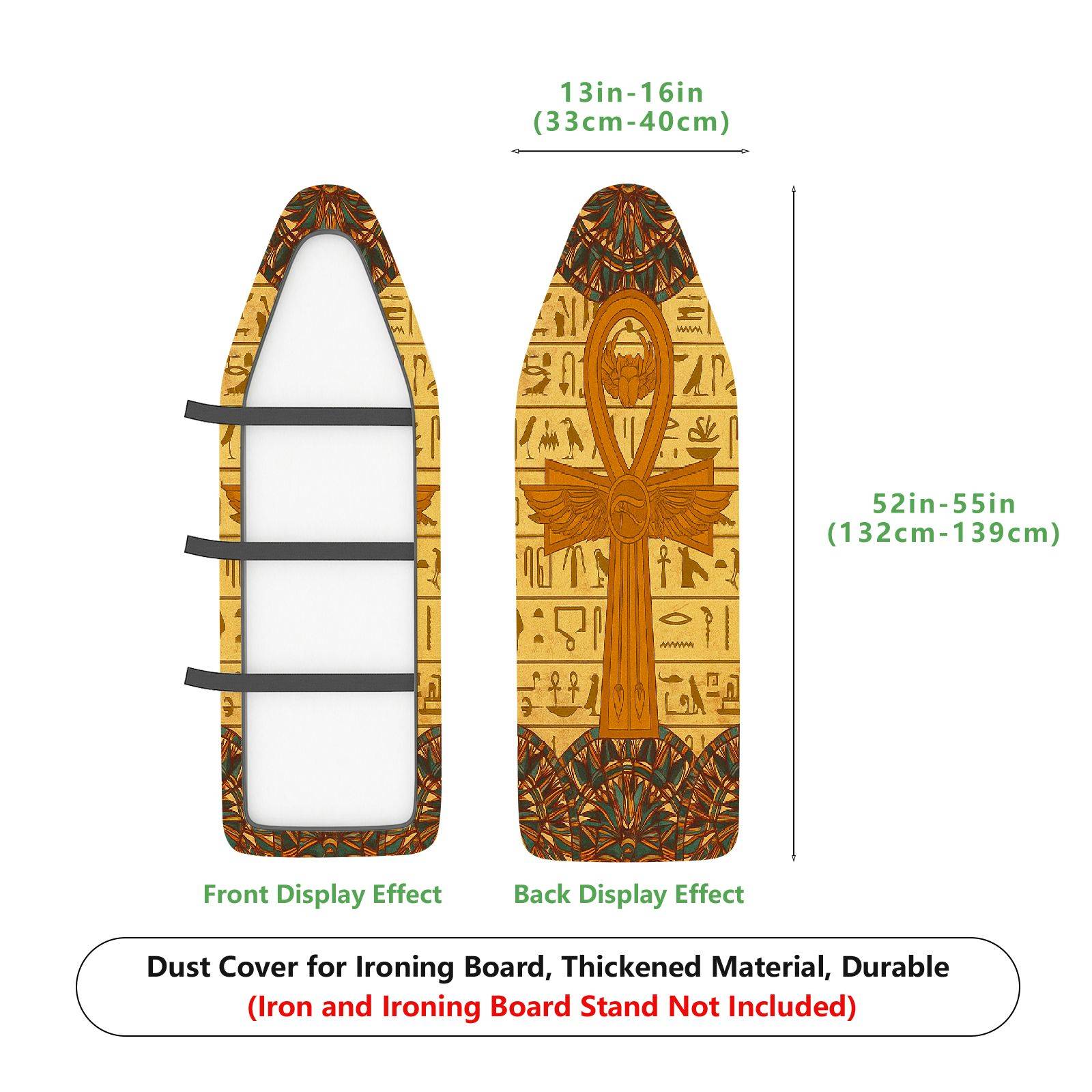 1-Piece Ancient Egyptian Ankh Hieroglyphics  Ironing Board Cover, Universal Size, Without Board