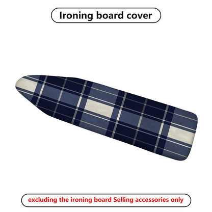 1-Piece Plaid Blue White  Ironing Board Cover, Universal Size, Without Board
