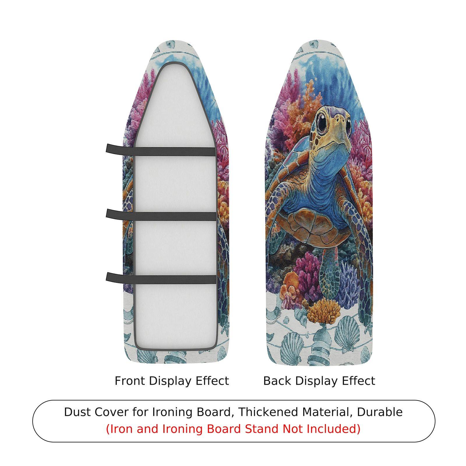 1-Piece Sea Turtle Coral Ocean  Ironing Board Cover, Universal Size, Without Board
