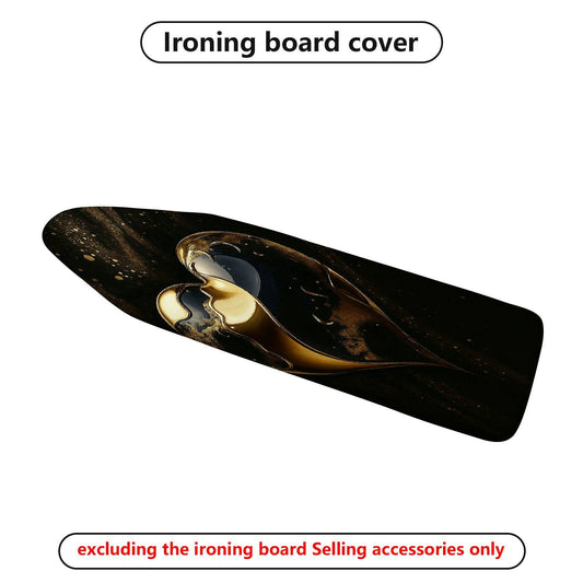 1-Piece Abstract Art Gold Black Luxury  Ironing Board Cover, Universal Size, Without Board