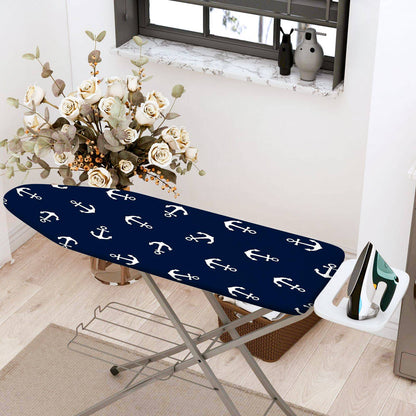 1-Piece Anchor Pattern Nautical Design Dark Blue  Ironing Board Cover, Universal Size, Without Board