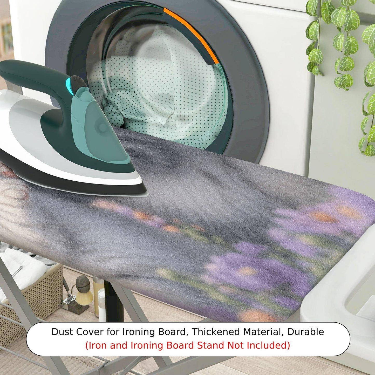 1-Piece Cute Kitten Lavender Floral  Ironing Board Cover, Universal Size, Without Board