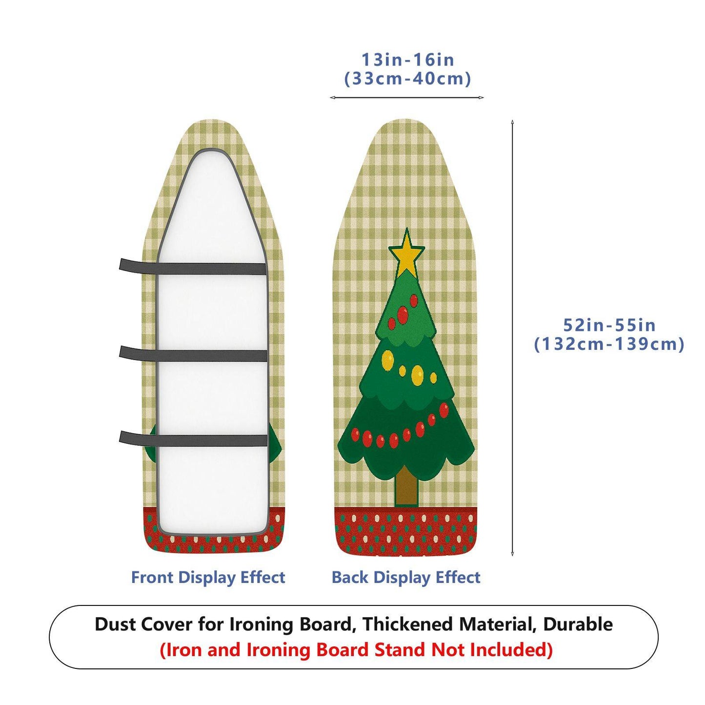 1-Piece Christmas Tree Star Pattern  Ironing Board Cover, Universal Size, Without Board