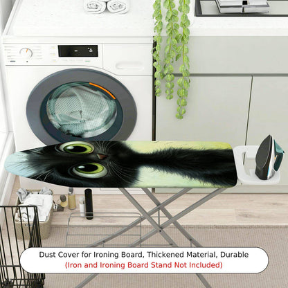 1-Piece Black Cat Green Eyes Cute  Ironing Board Cover, Universal Size, Without Board