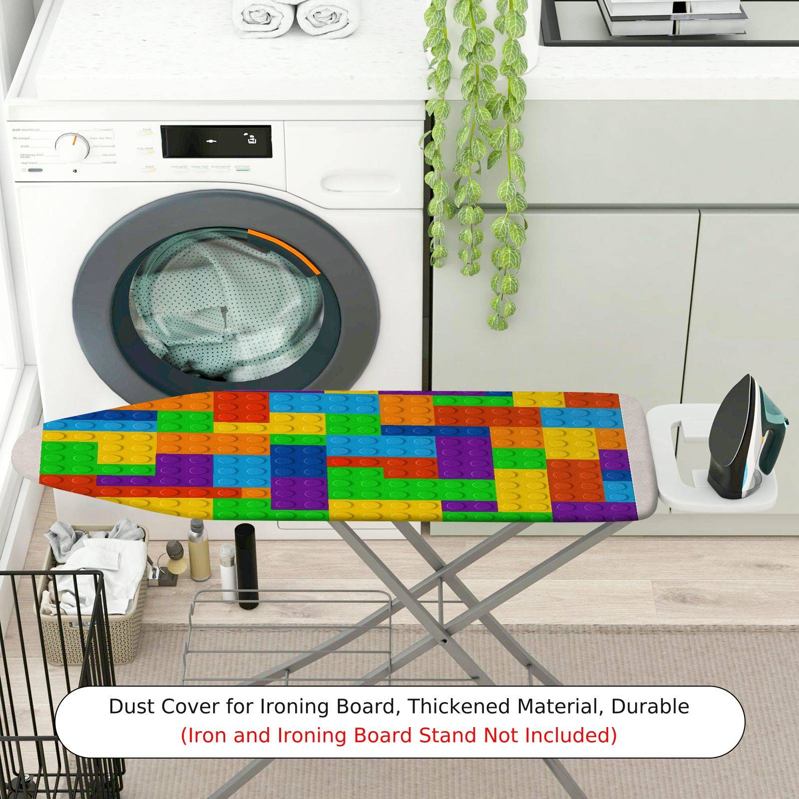 1-Piece Colorful Brick Pattern Fun Vibrant  Ironing Board Cover, Universal Size, Without Board