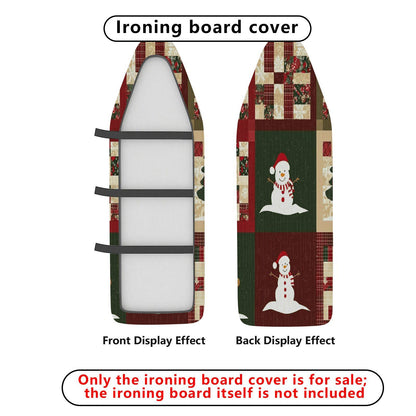 1-Piece Snowman Christmas Patchwork  Ironing Board Cover, Universal Size, Without Board
