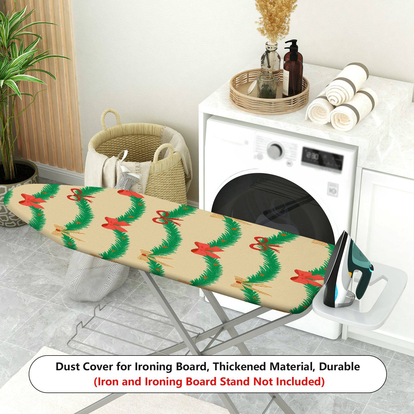 1-Piece Christmas Garland Ribbon  Ironing Board Cover, Universal Size, Without Board