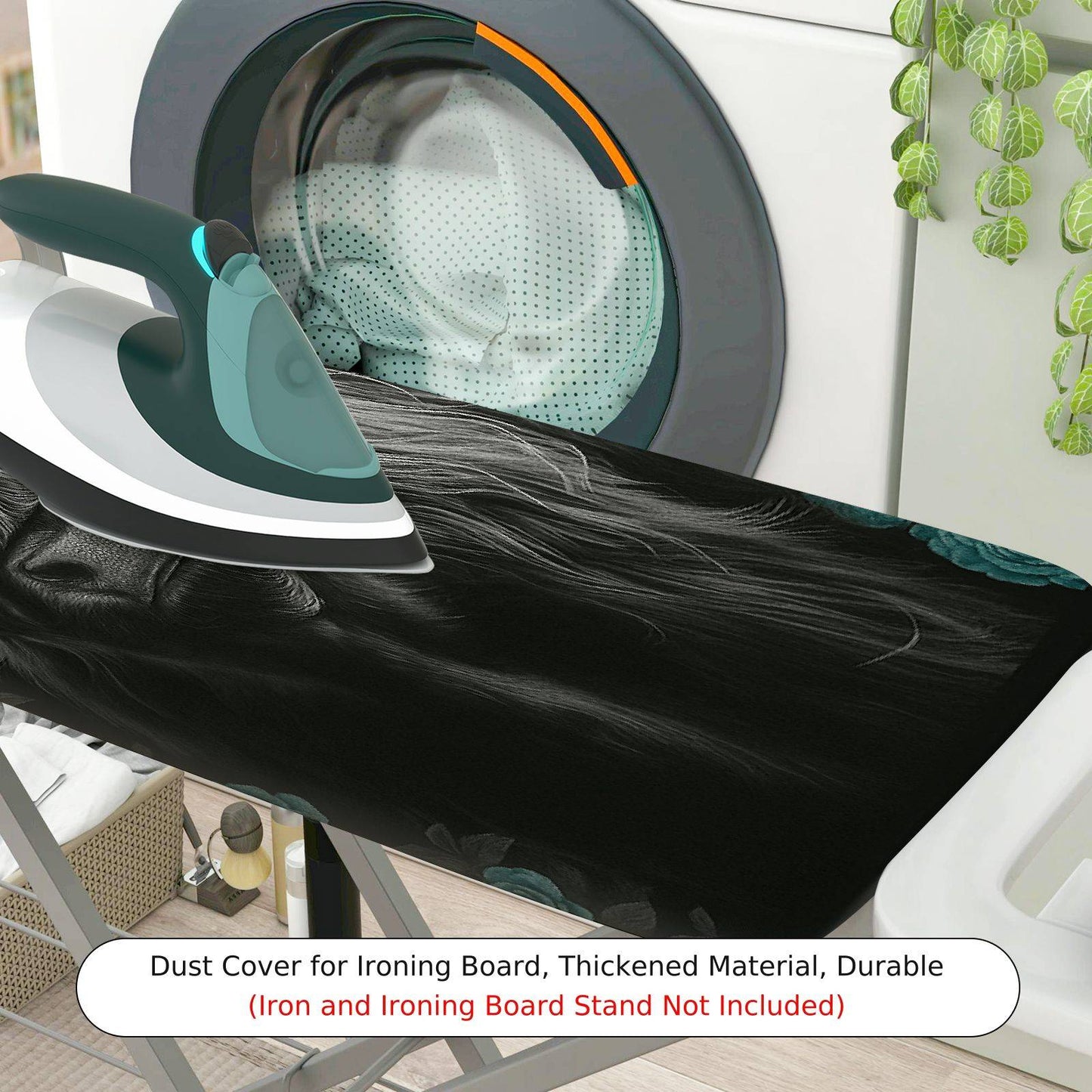 1-Piece Horse Floral Artistic  Ironing Board Cover, Universal Size, Without Board