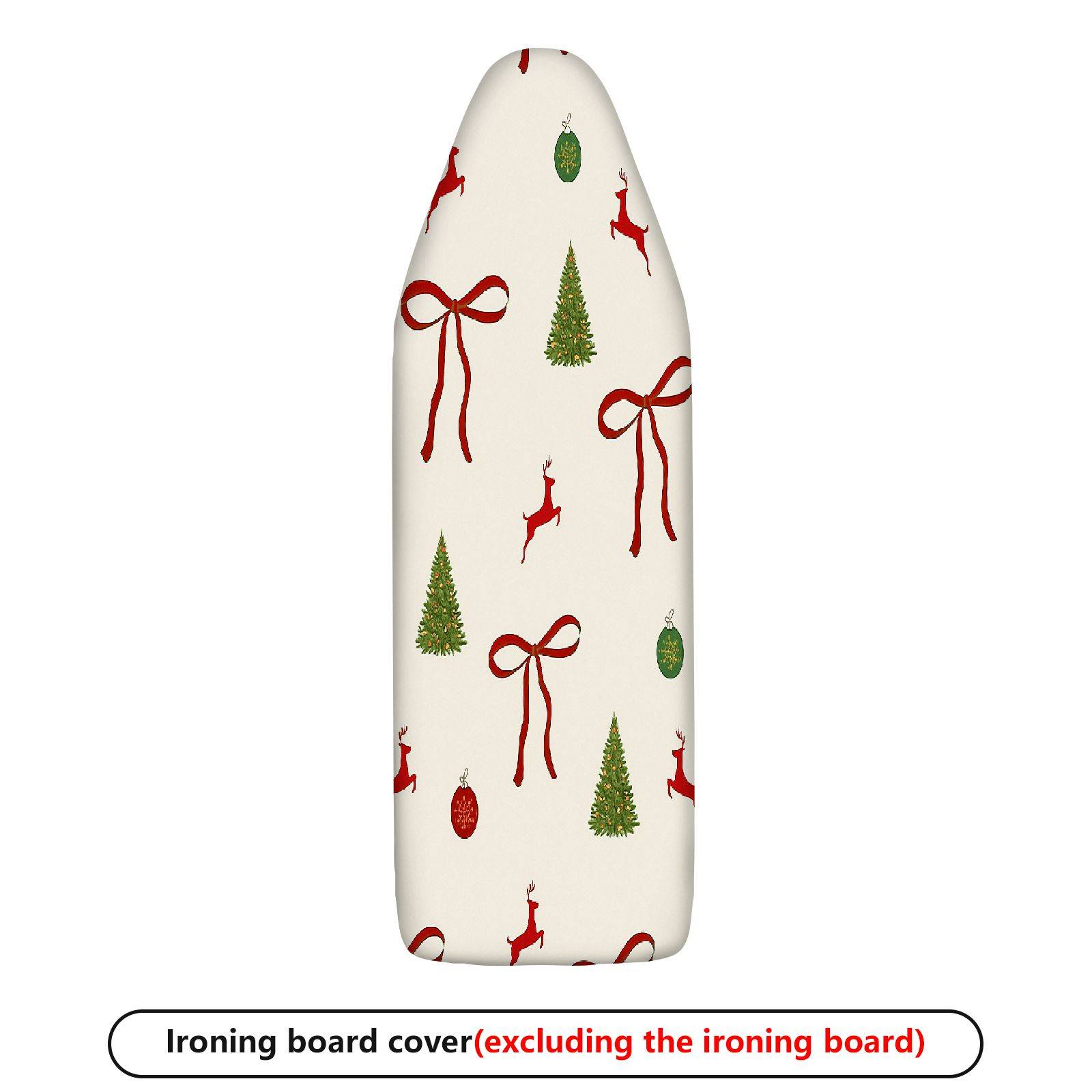 1-Piece Christmas Reindeer Ribbon  Ironing Board Cover, Universal Size, Without Board