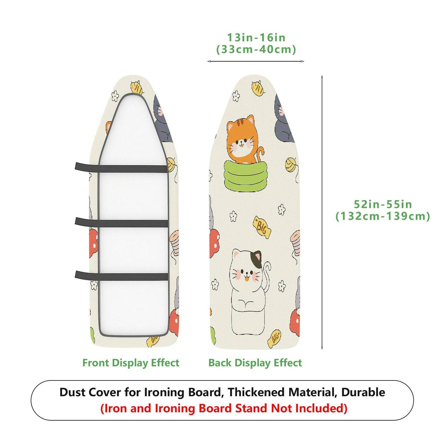 1-Piece Cat Fun Colorful  Ironing Board Cover, Universal Size, Without Board