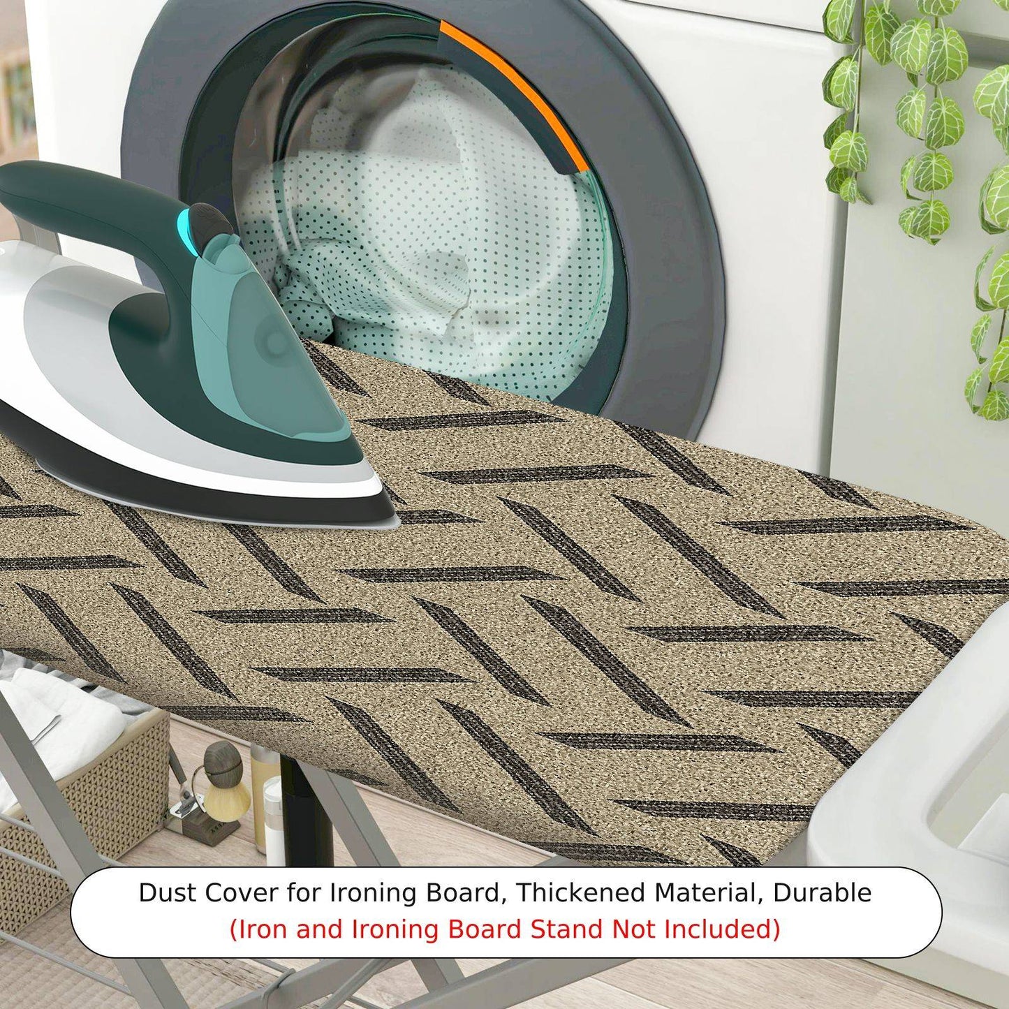 1-Piece Zigzag Pattern Beige Modern  Ironing Board Cover, Universal Size, Without Board