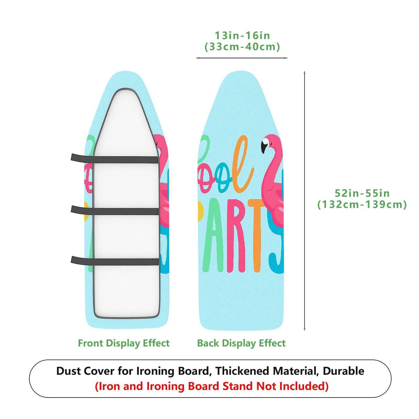 1-Piece Flamingo Colorful Fun  Ironing Board Cover, Universal Size, Without Board