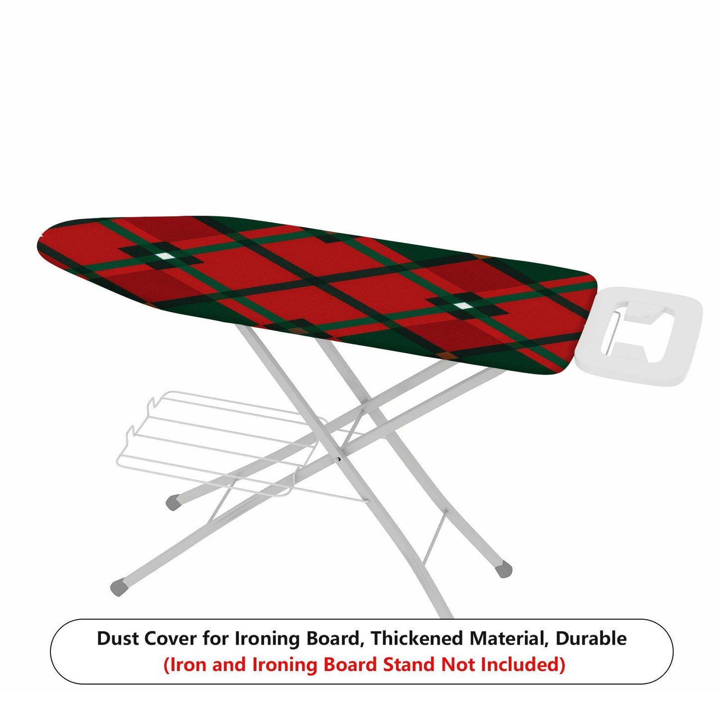 1-Piece Red Green Plaid Pattern Christmas  Ironing Board Cover, Universal Size, Without Board