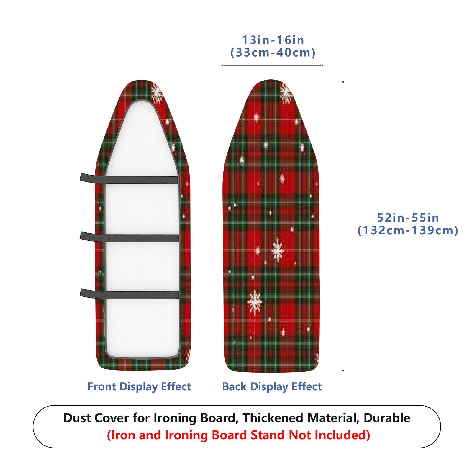 1-Piece Snowflake Plaid Red  Ironing Board Cover, Universal Size, Without Board