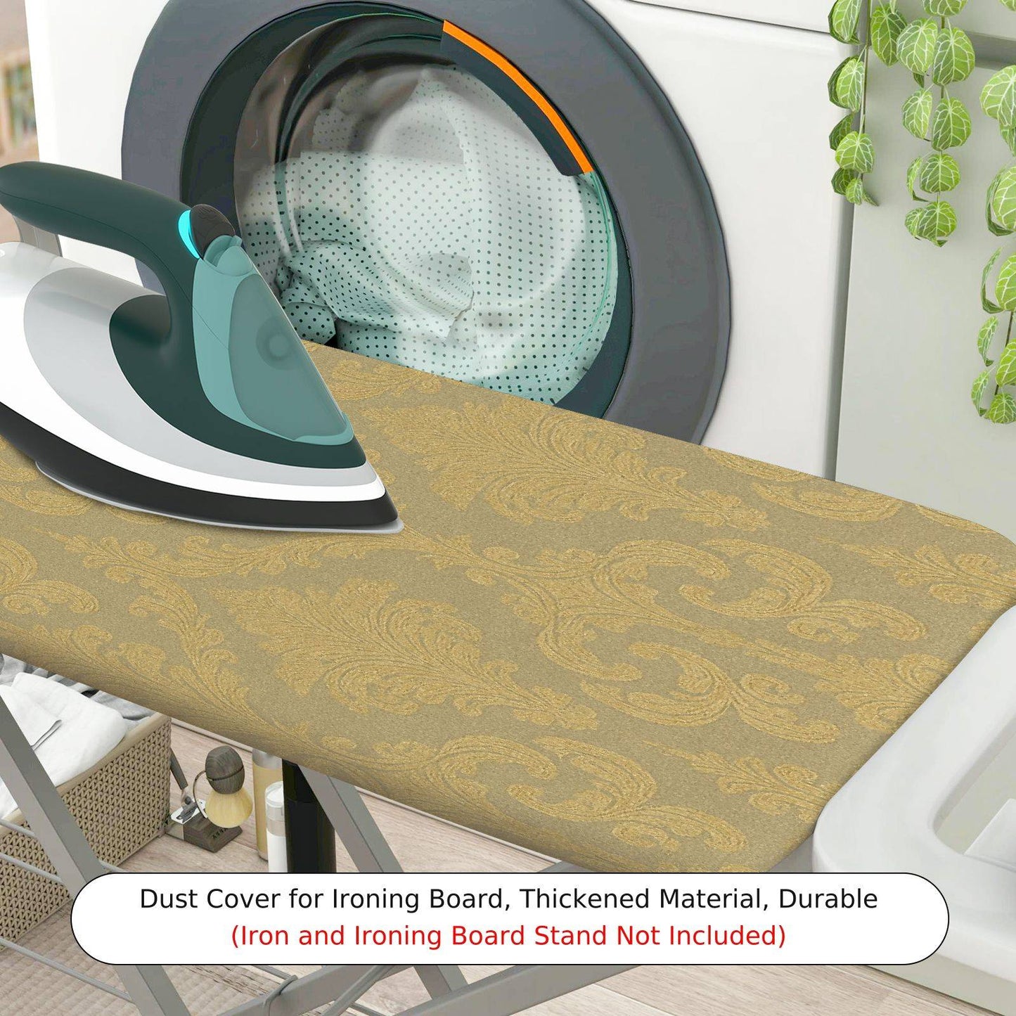 1-Piece Floral Elegant Pattern Beige  Ironing Board Cover, Universal Size, Without Board