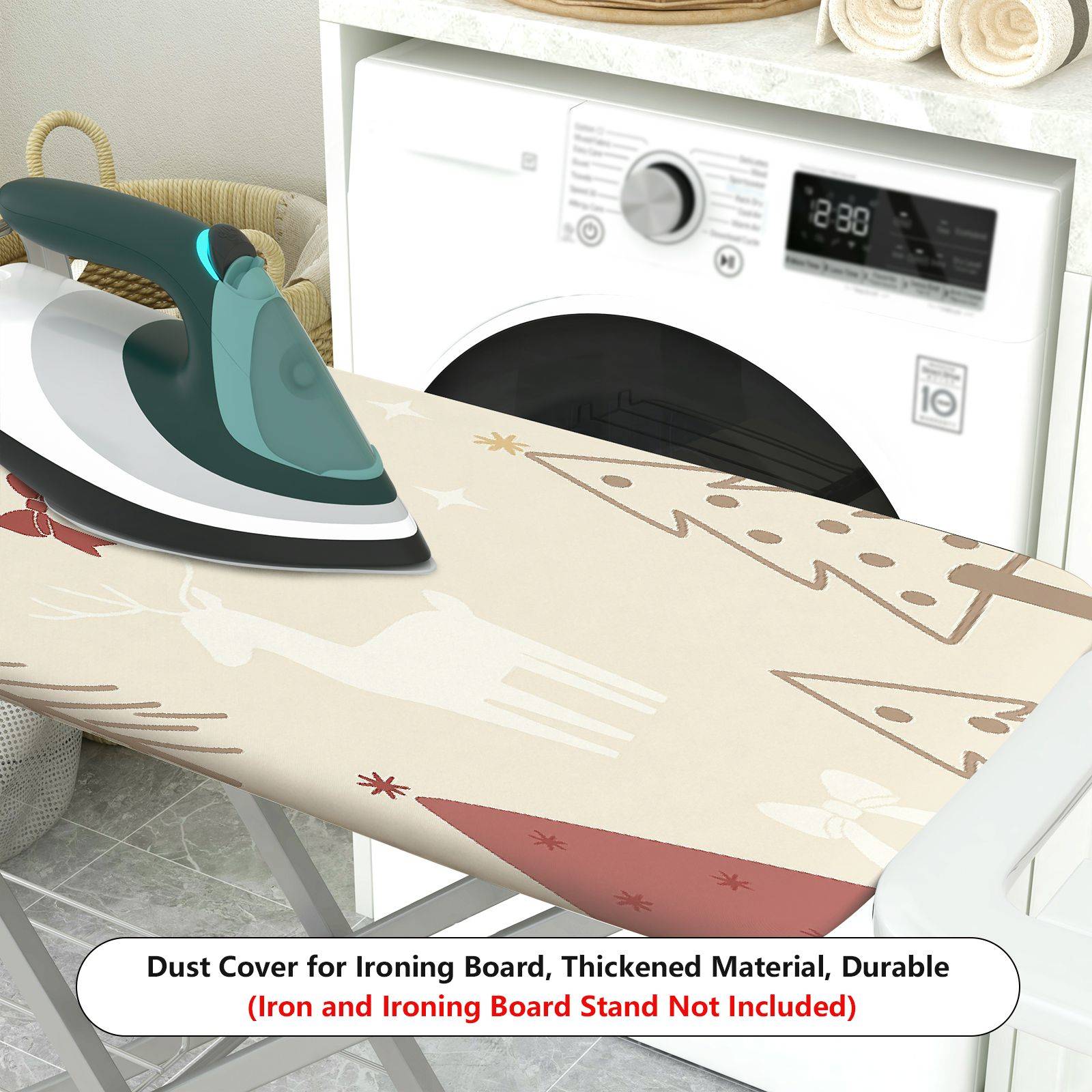 1-Piece Christmas Deer Tree  Ironing Board Cover, Universal Size, Without Board