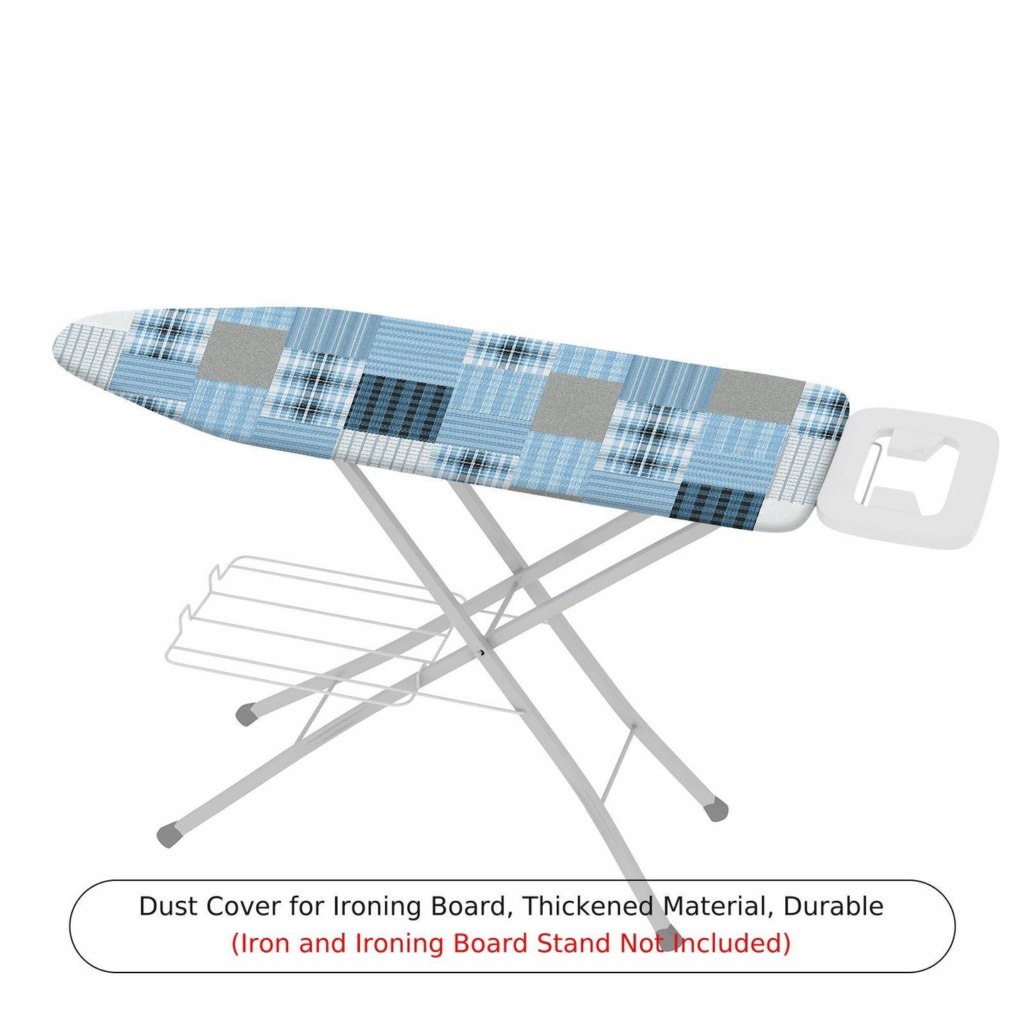 1-Piece Blue Plaid Checkered Pattern  Ironing Board Cover, Universal Size, Without Board