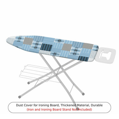 1-Piece Blue Plaid Checkered Pattern  Ironing Board Cover, Universal Size, Without Board