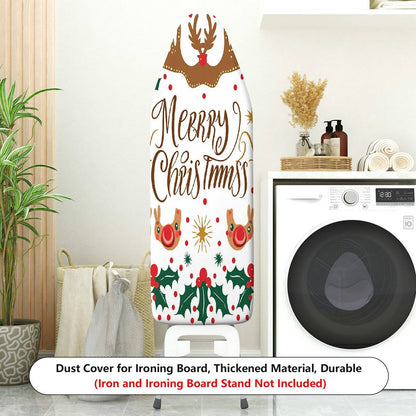 1-Piece Christmas Reindeer Holly  Ironing Board Cover, Universal Size, Without Board