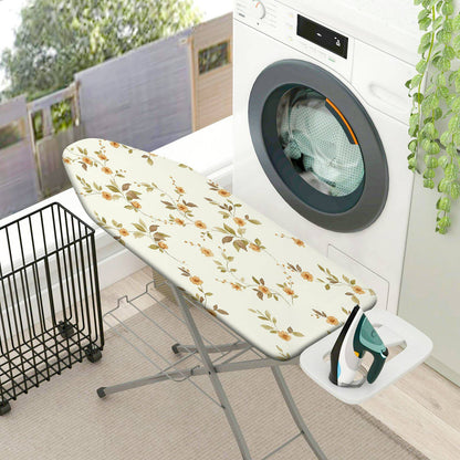 1-Piece Floral Leaf Pattern Beige  Ironing Board Cover, Universal Size, Without Board