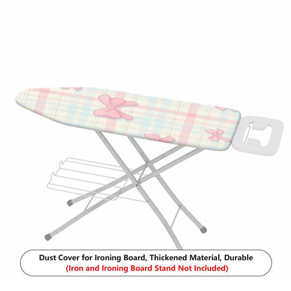 1-Piece Plaid Pink Bow Decorative  Ironing Board Cover, Universal Size, Without Board