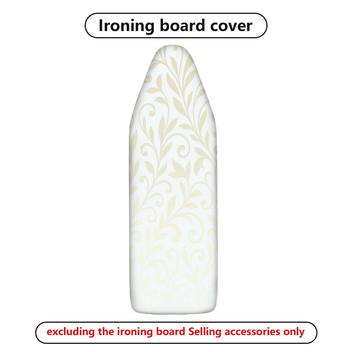 1-Piece Floral Pattern Elegant Beige  Ironing Board Cover, Universal Size, Without Board