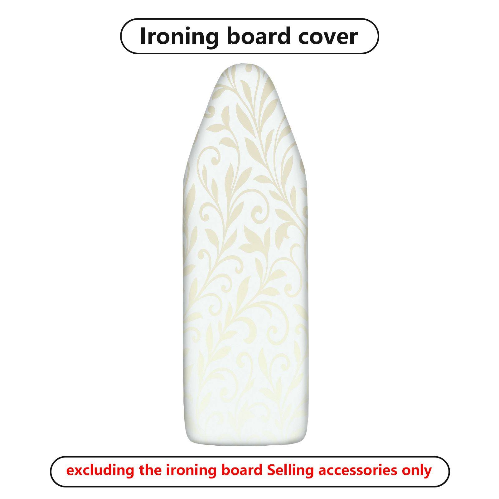 1-Piece Floral Pattern Elegant Beige  Ironing Board Cover, Universal Size, Without Board