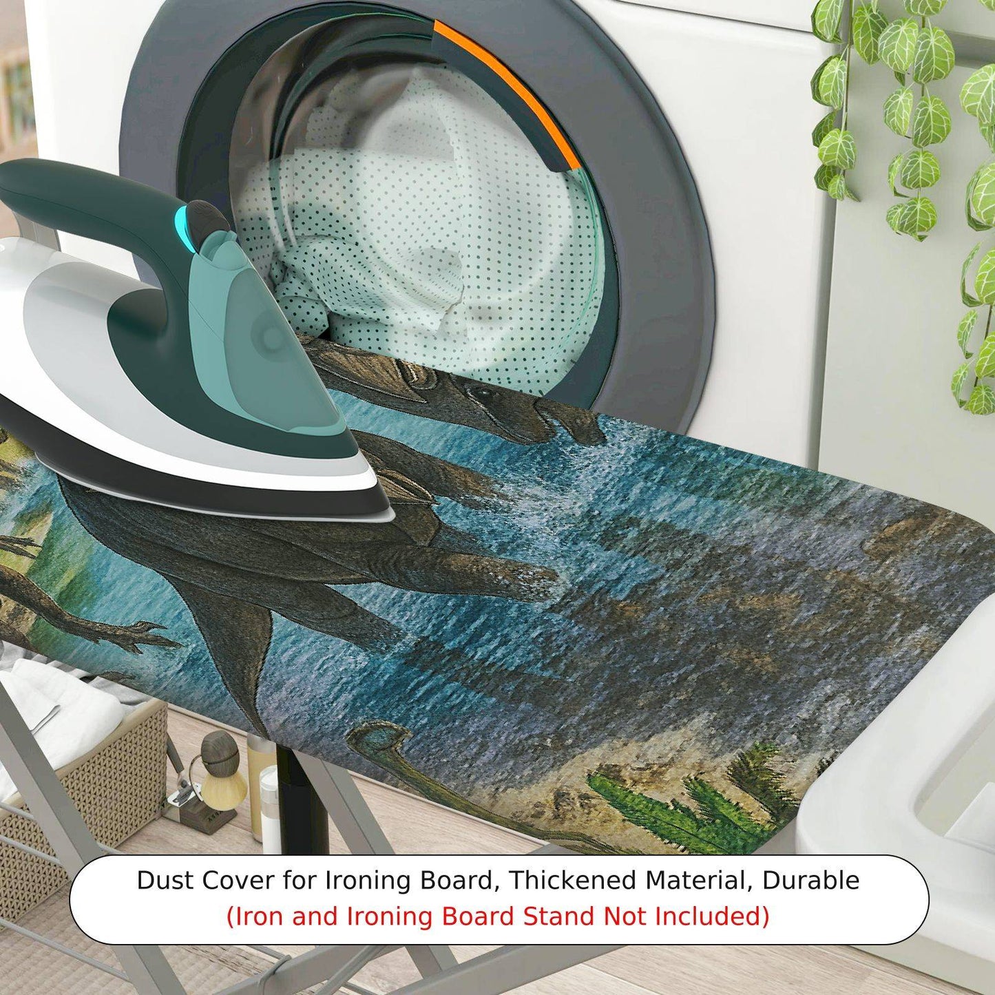 1-Piece Dinosaur Jungle Adventure  Ironing Board Cover, Universal Size, Without Board