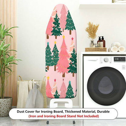 1-Piece Christmas Forest Trees Pattern Pink  Ironing Board Cover, Universal Size, Without Board