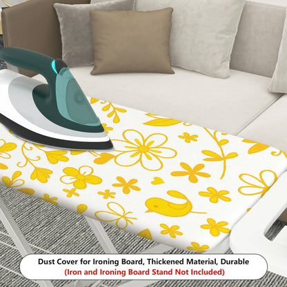 1-Piece Yellow Floral Bird Pattern  Ironing Board Cover, Universal Size, Without Board