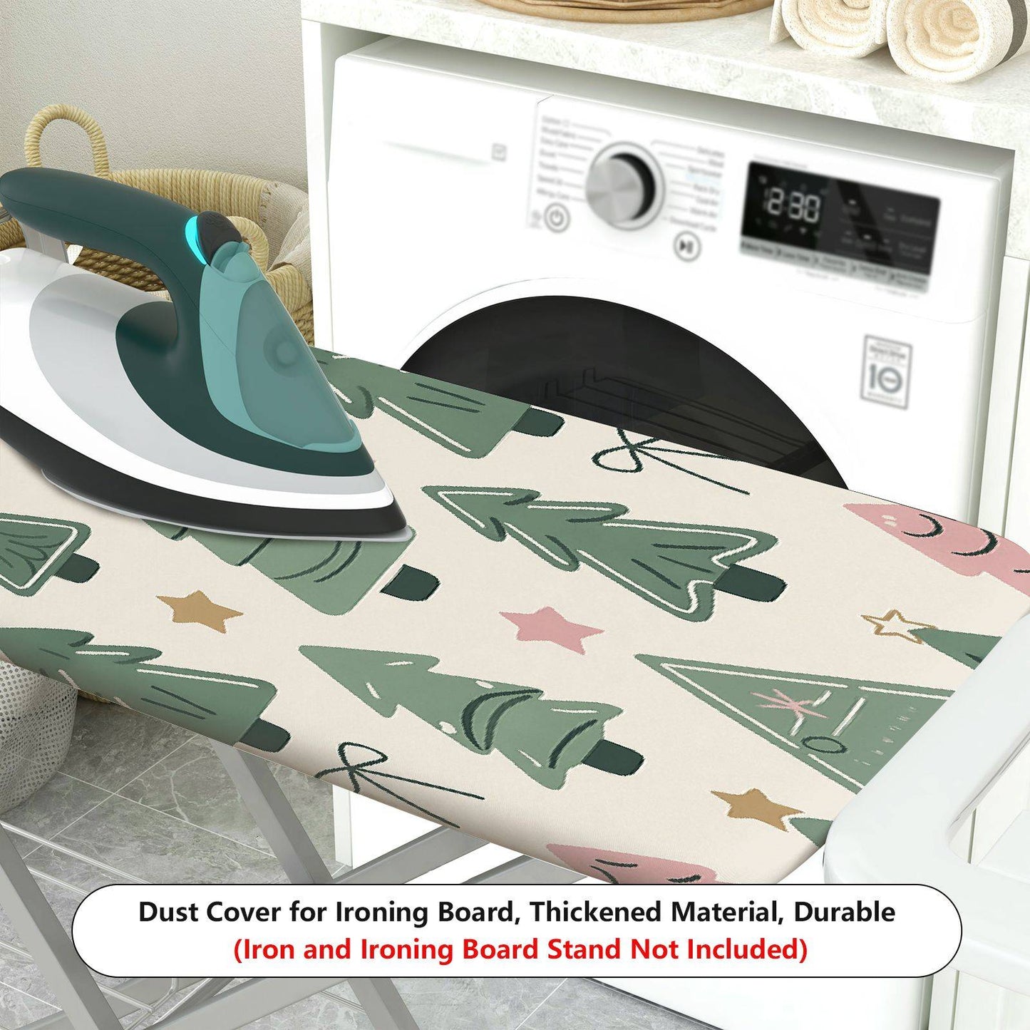 1-Piece Christmas Tree Star Bow  Ironing Board Cover, Universal Size, Without Board