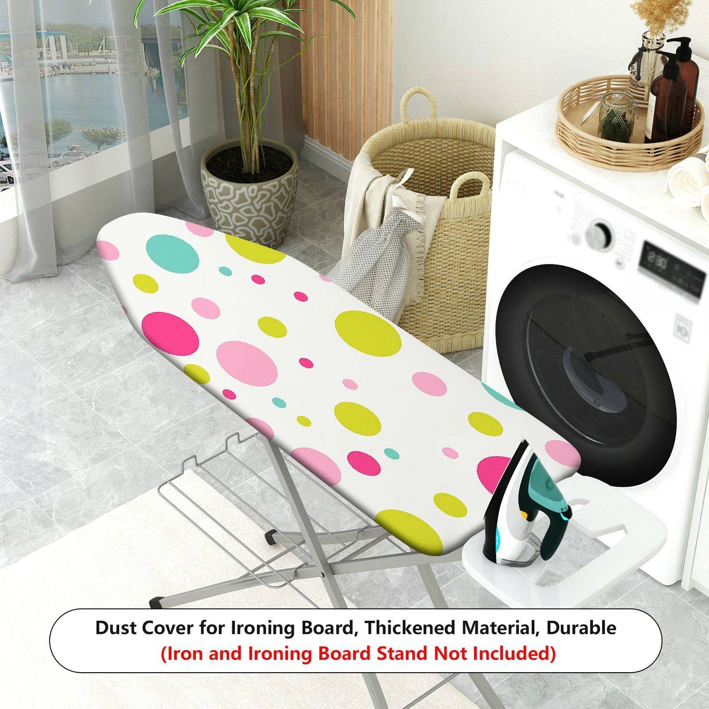 1-Piece Polka Dot Colorful Fun Pastel  Ironing Board Cover, Universal Size, Without Board