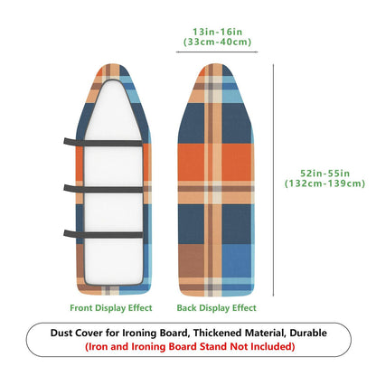 1-Piece Plaid Blue Orange  Ironing Board Cover, Universal Size, Without Board
