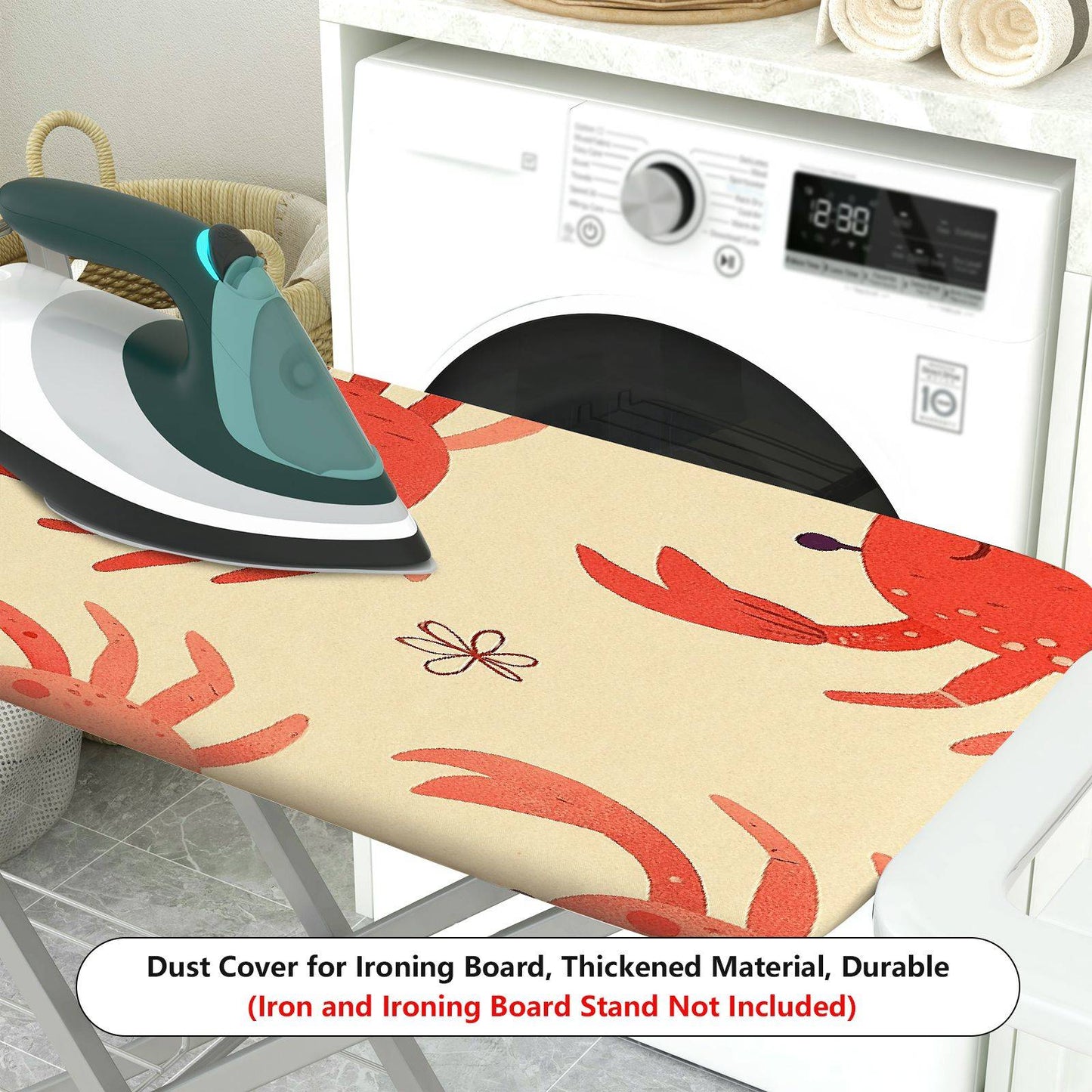 1-Piece Crab Pattern Fun Colorful  Ironing Board Cover, Universal Size, Without Board