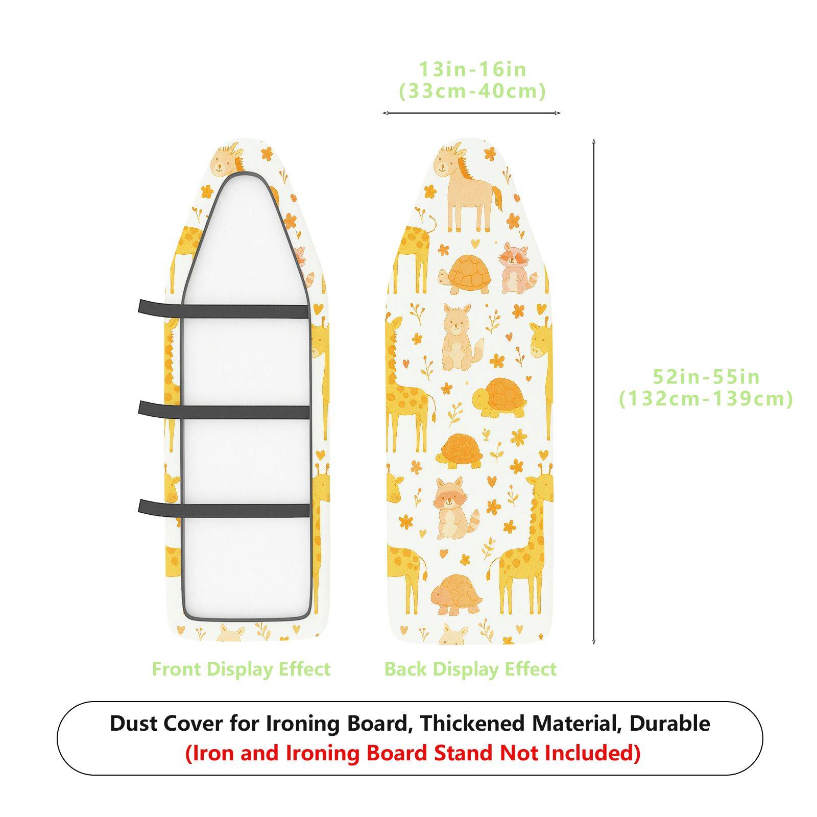 1-Piece Cute Animal Pattern Floral  Ironing Board Cover, Universal Size, Without Board