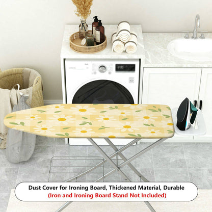 1-Piece Yellow Floral Checker Daisy  Ironing Board Cover, Universal Size, Without Board