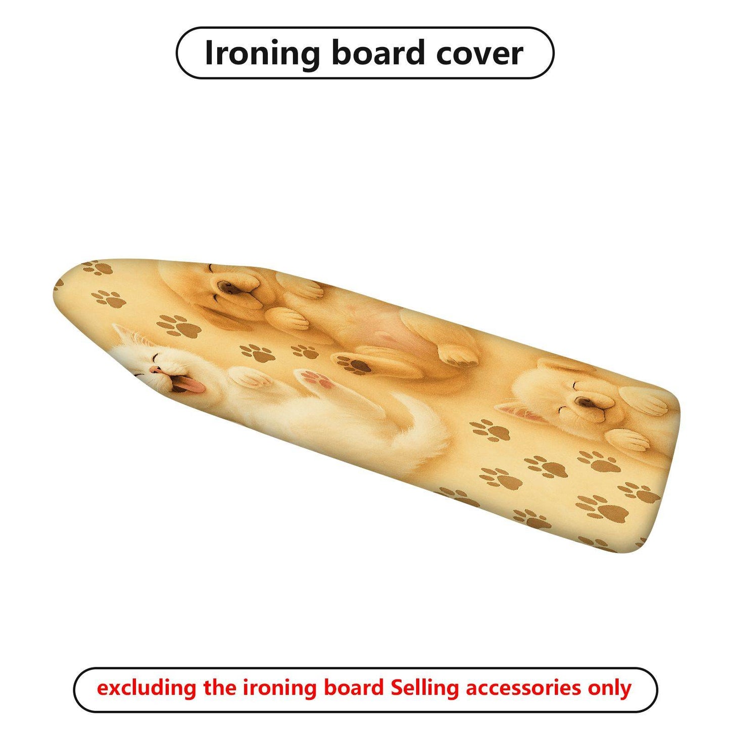 1-Piece Puppy Paw Print Sleeping Dogs Cute  Ironing Board Cover, Universal Size, Without Board
