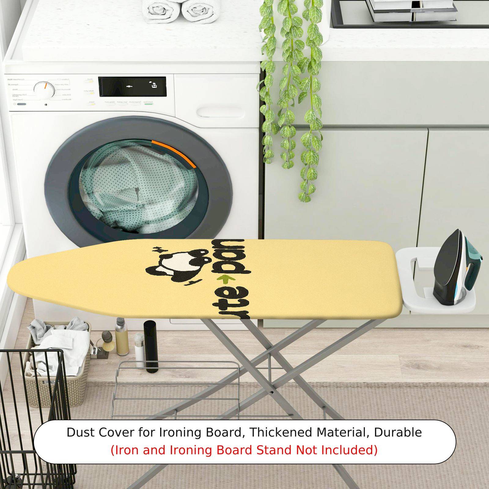 1-Piece Cute Panda Yellow  Ironing Board Cover, Universal Size, Without Board