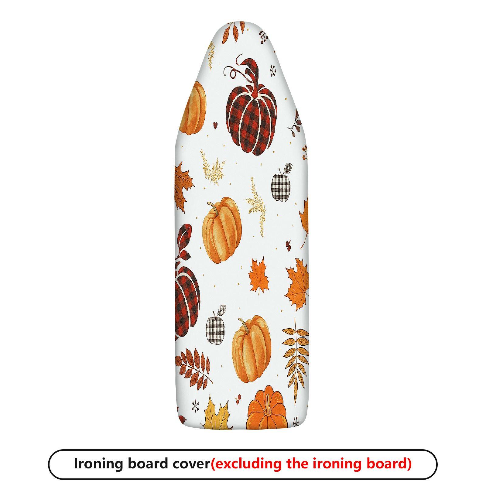 1-Piece Pumpkin Plaid Leaves  Ironing Board Cover, Universal Size, Without Board