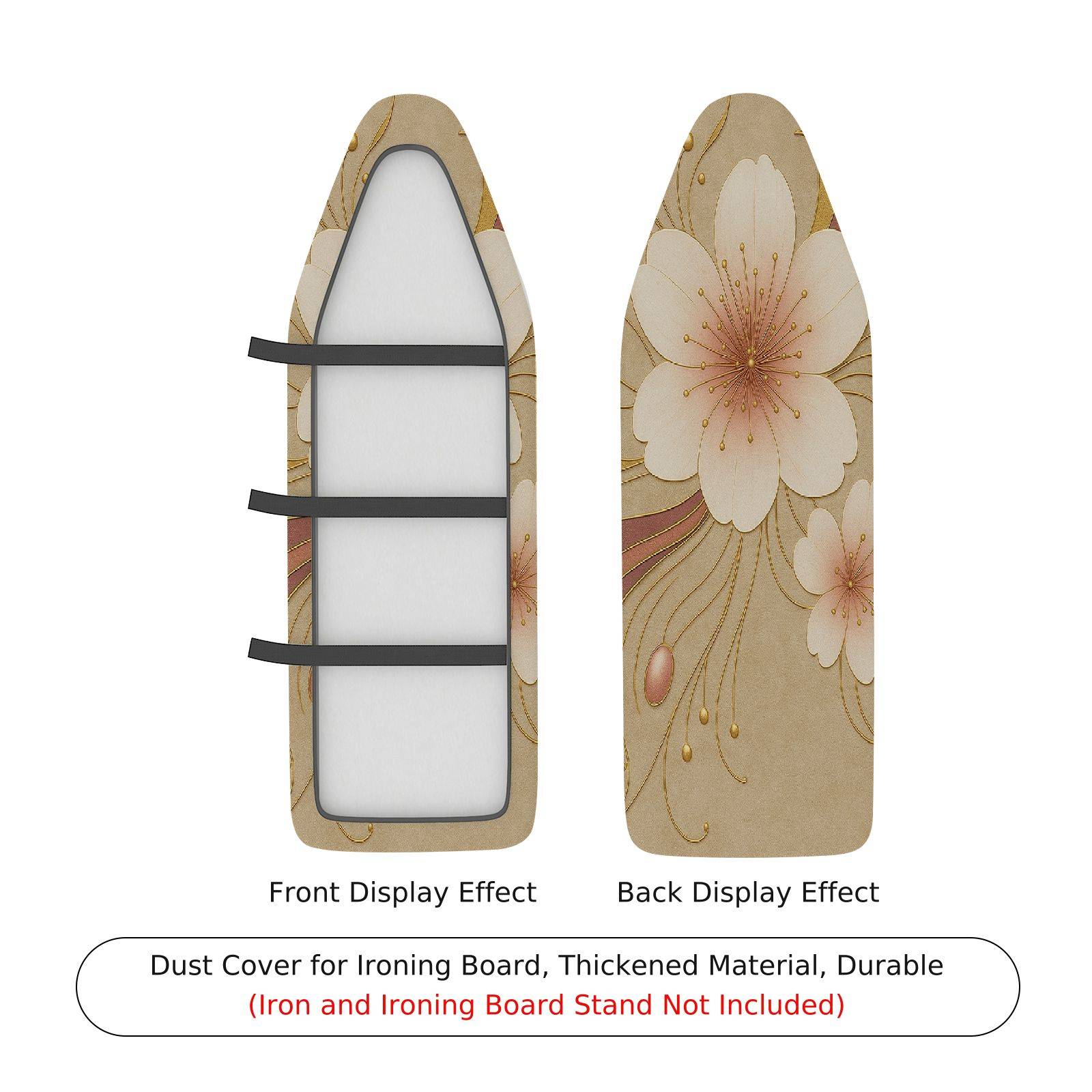 1-Piece Floral Beige Elegant  Ironing Board Cover, Universal Size, Without Board