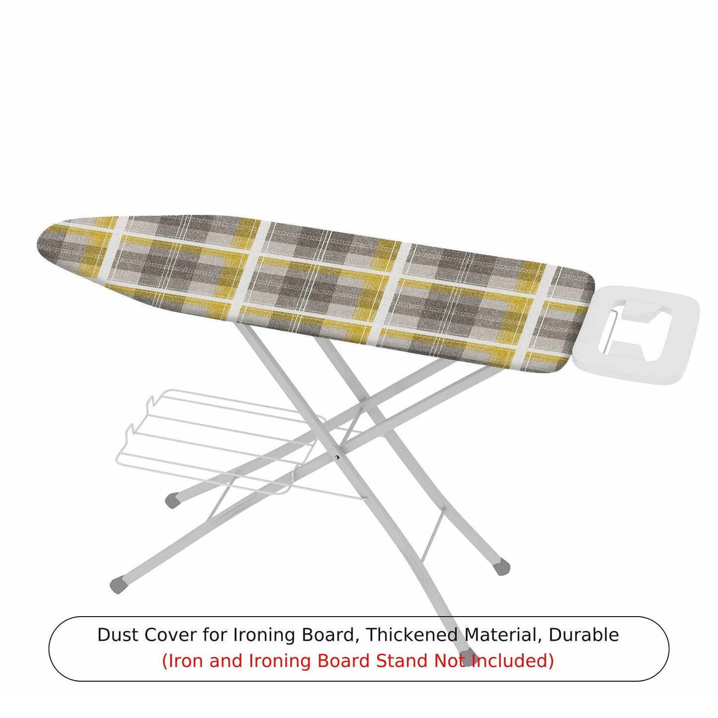 1-Piece Plaid Yellow Gray  Ironing Board Cover, Universal Size, Without Board