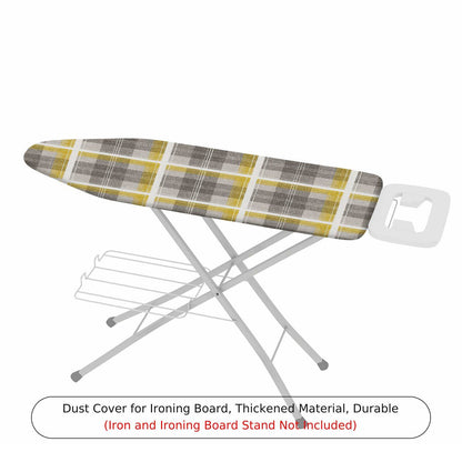 1-Piece Plaid Yellow Gray  Ironing Board Cover, Universal Size, Without Board