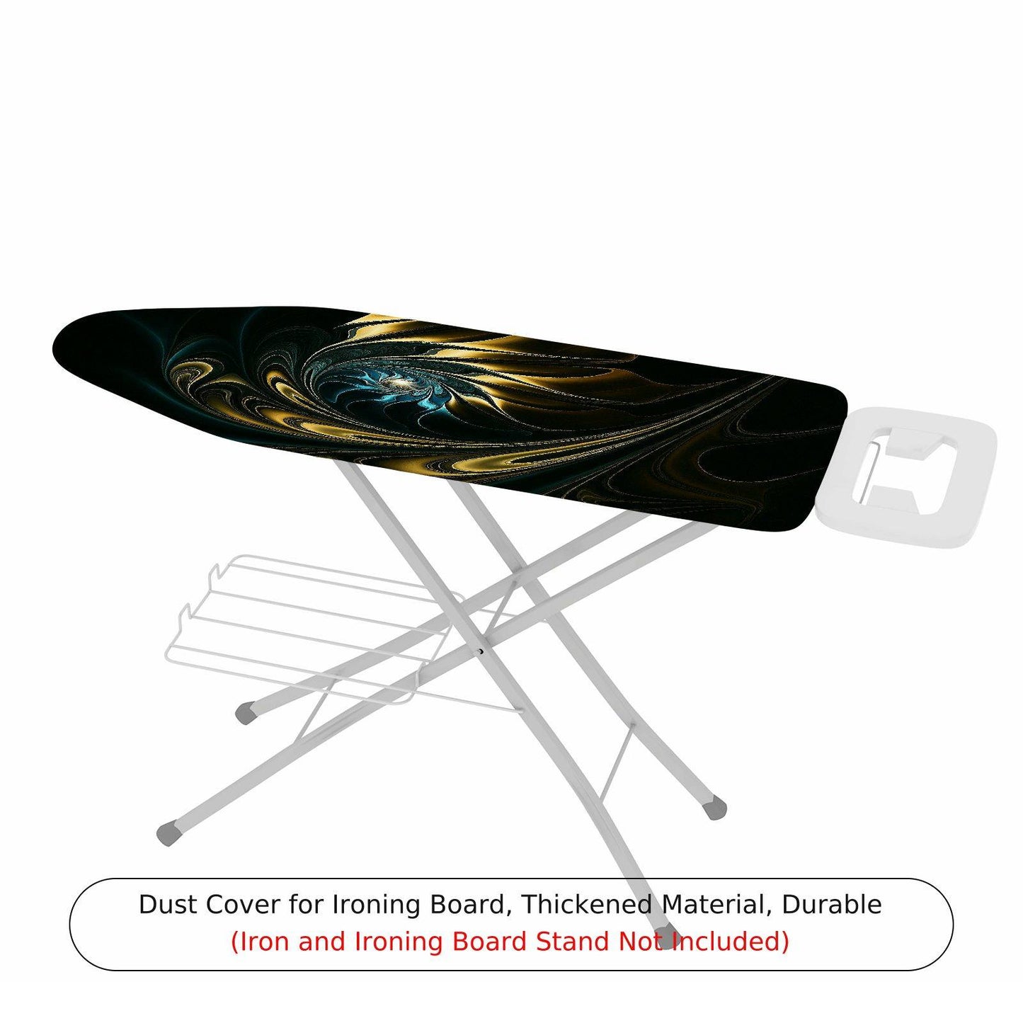 1-Piece Abstract Swirl Dark Tone Golden Accent  Ironing Board Cover, Universal Size, Without Board