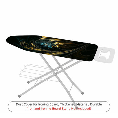 1-Piece Abstract Swirl Dark Tone Golden Accent  Ironing Board Cover, Universal Size, Without Board